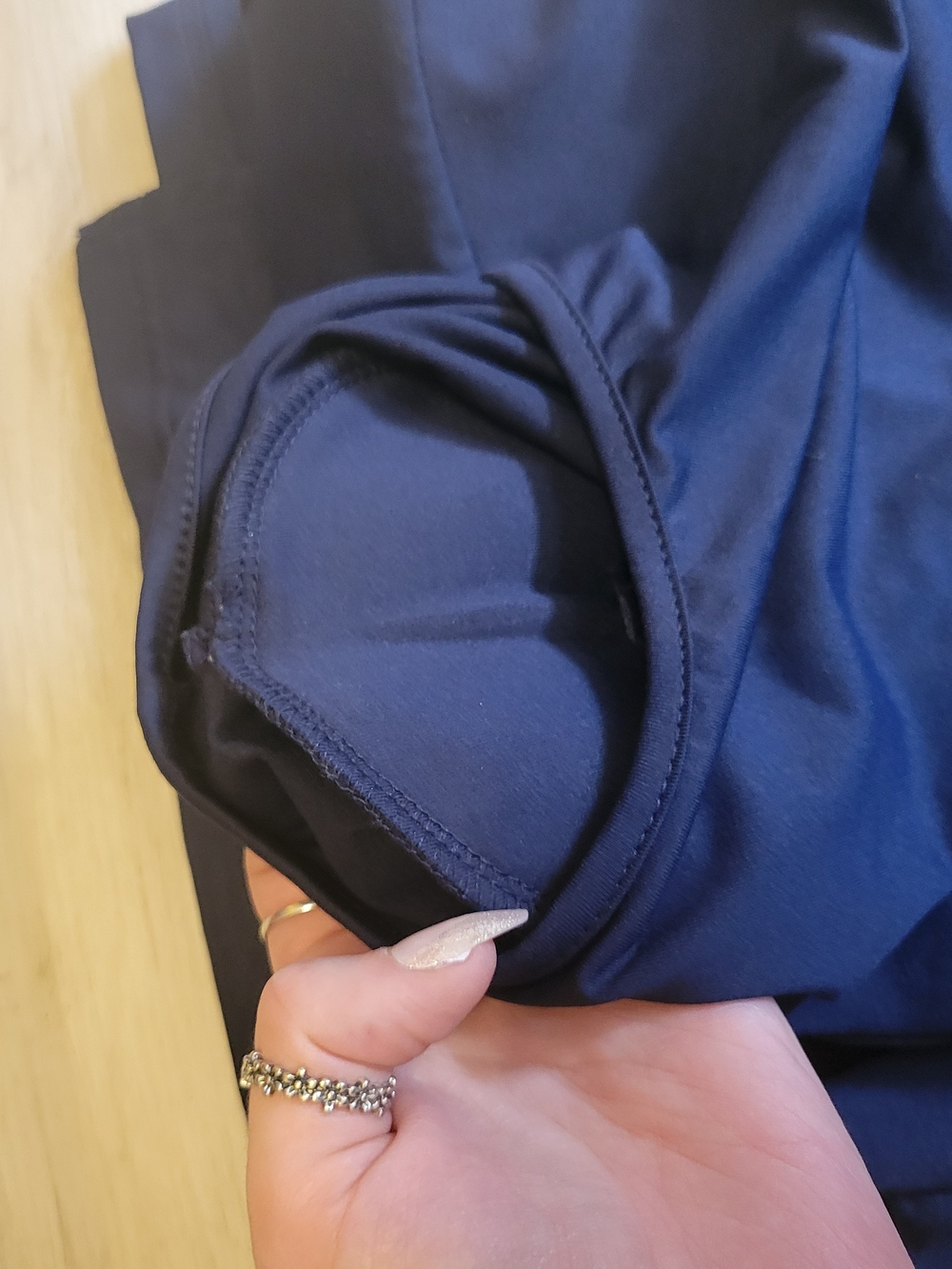 Long Sleeve Navy Twist-Front Maxi Dress - Picture 8 of 9